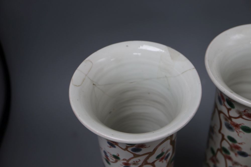 A pair of 19th century Japanese Imari sleeve vases, height 30cm